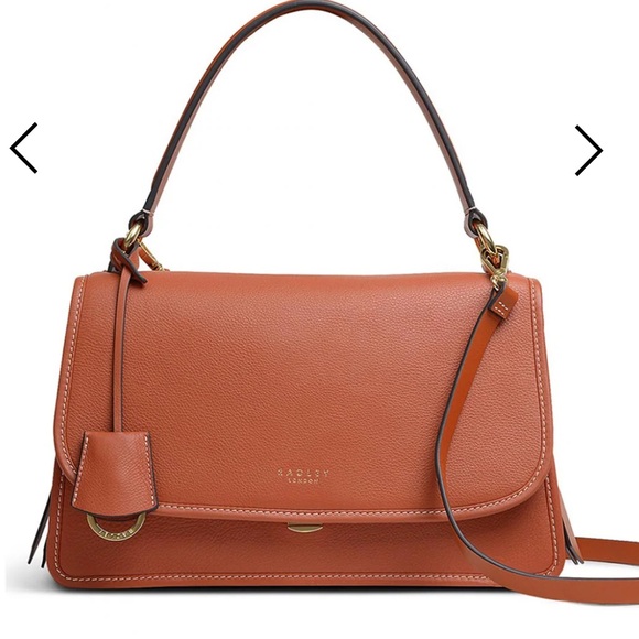 Radley Cording Street Medium Flapover Crossbody Bag, Ginger Biscuit Orange - Picture 2 of 15